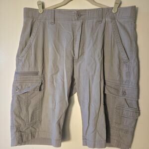 Wear First Mens Ripstop Cargo Shorts Size 36 Gray Work Casual Stretch Hike Bike